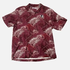 Tommy Bahama Florida State Seminoles Maroon W/Palms Size Large Men’s 100%  Silk